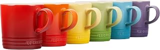 Le Creuset London Stoneware Mug Set of 6, 12oz Multi-Color - Chip-Resistant, Heat-Retaining for Coffee Tea Soup