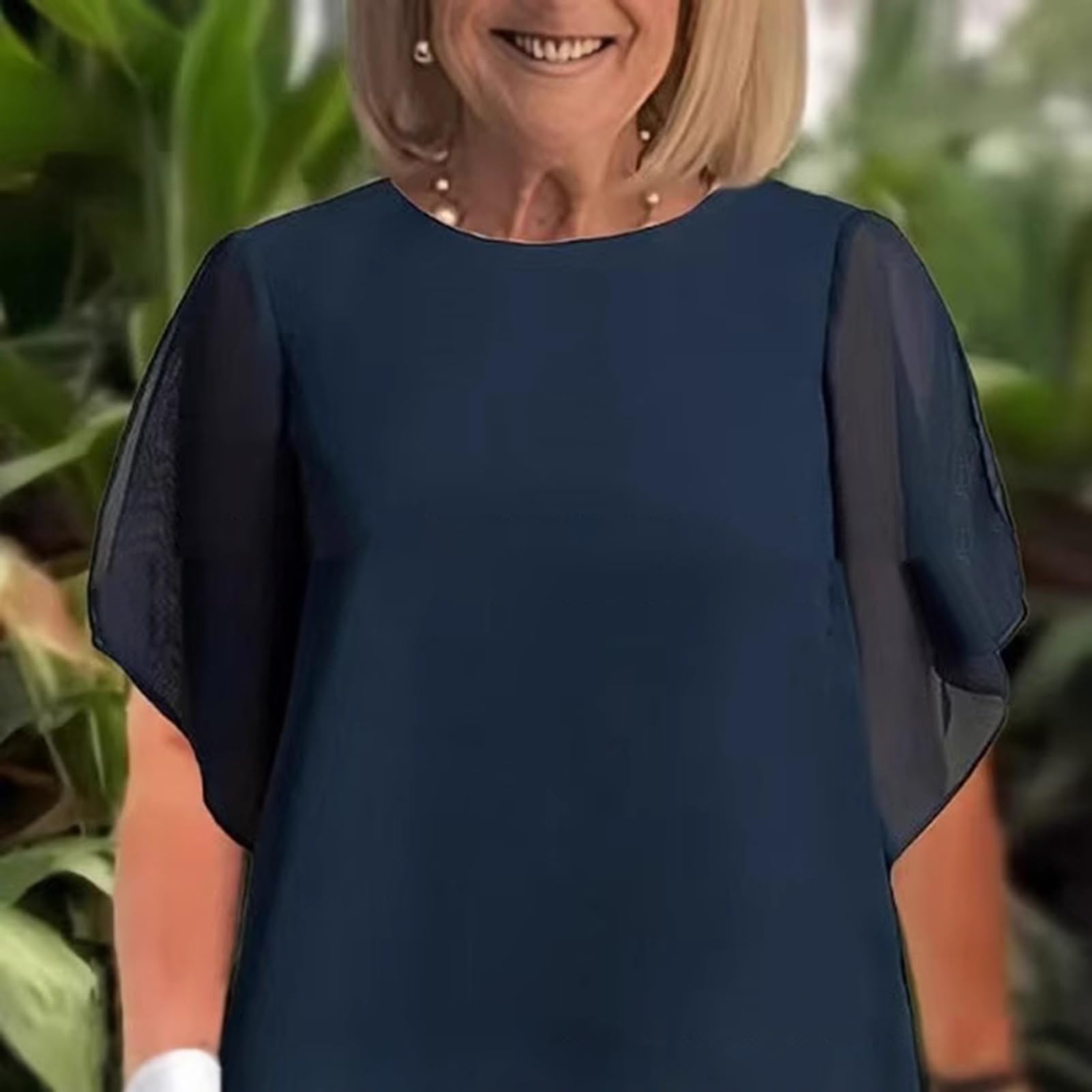 Mujeres Casual Dos Piezas Conjunto de Dos Piezas Traje de Ajuste Suelto Mujeres Gasa Color Sólido con Pantalones Anchos Volantes Capas Asimétricas para la Boda de Primavera Invitados o