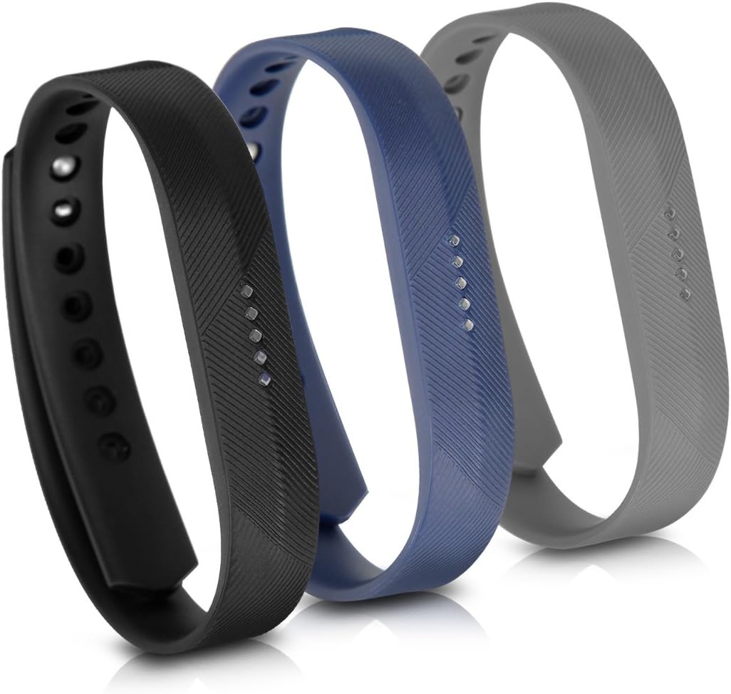 kwmobile Replacement Bands for Fitbit Flex 2 - 3x Replacement Bands TPU Armband - Replacement Strap