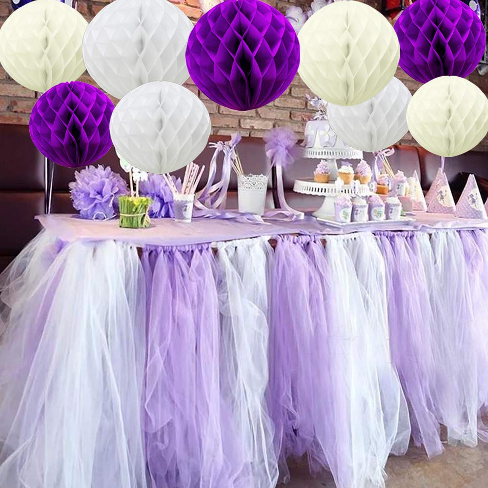 Time to Sparkle Pack of 9 Mixed Honeycomb Balls - Lavender — image 1