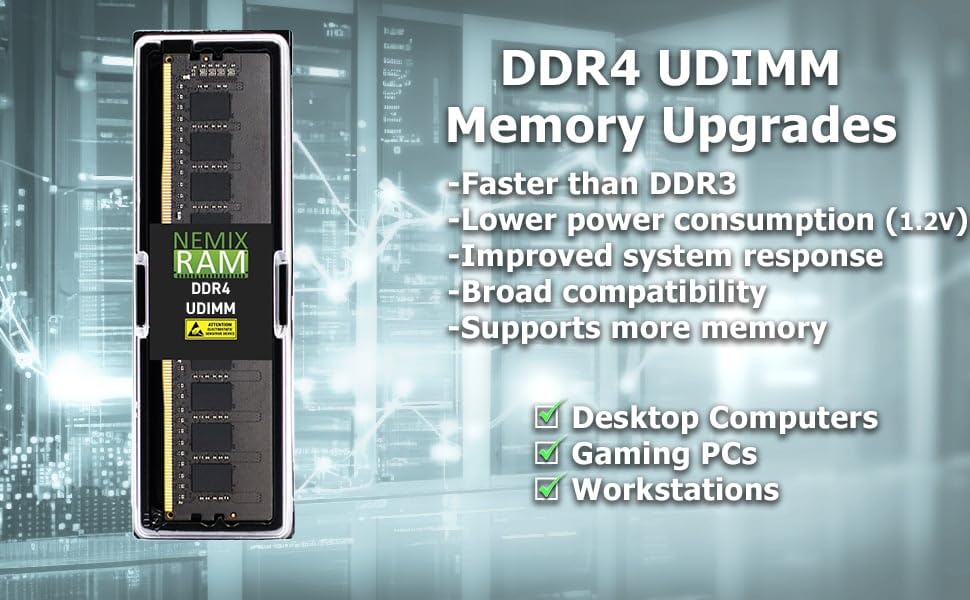 Image of 32GB Kit (2 x 16GB) DDR4-2933 PC4-23400 Non-ECC Unbuffered Desktop Memory by NEMIX RAM