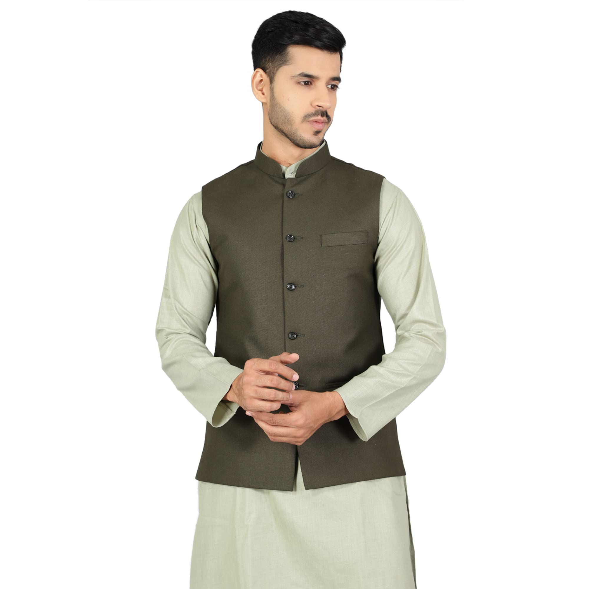 wintage Mens Polyester Cotton Plain Modi Nehru Jacket-picture-33
