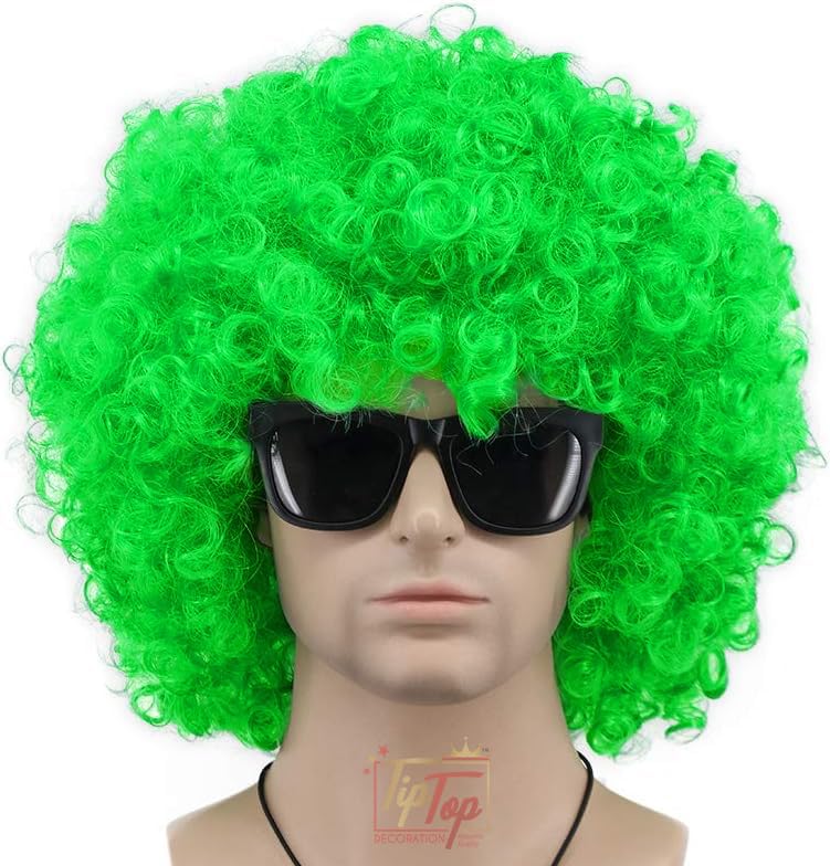 Premium Curly Clown Joker Malinga Unisex Funky Hair Wig (Neon Green)