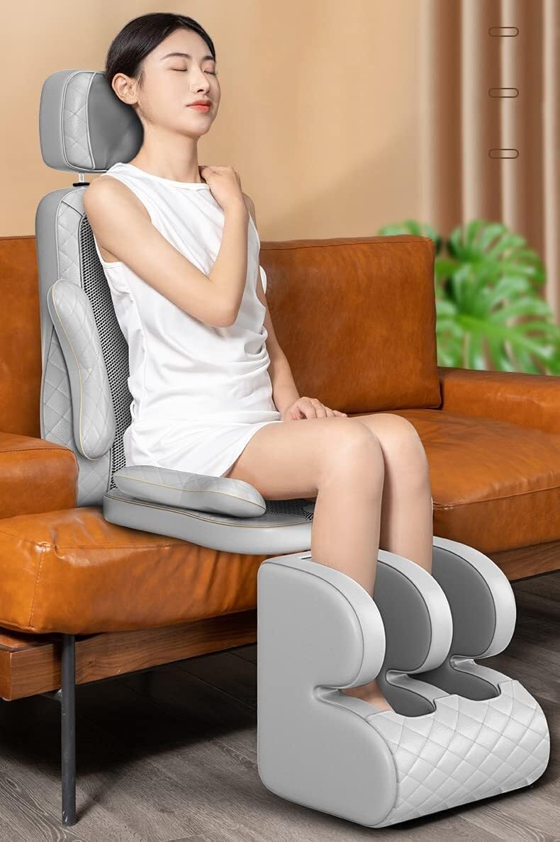 Poltrona massaggiante Shiatsu con calore – 3D Deep Kneading Rolling Back Massager per uso domestico e ufficio