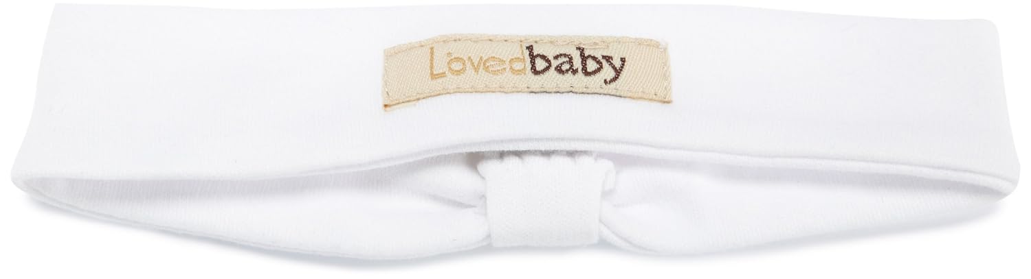 L’ovedbaby Faixa de cabeça para bebês e meninas, Branco brilhante, 0-6 Month