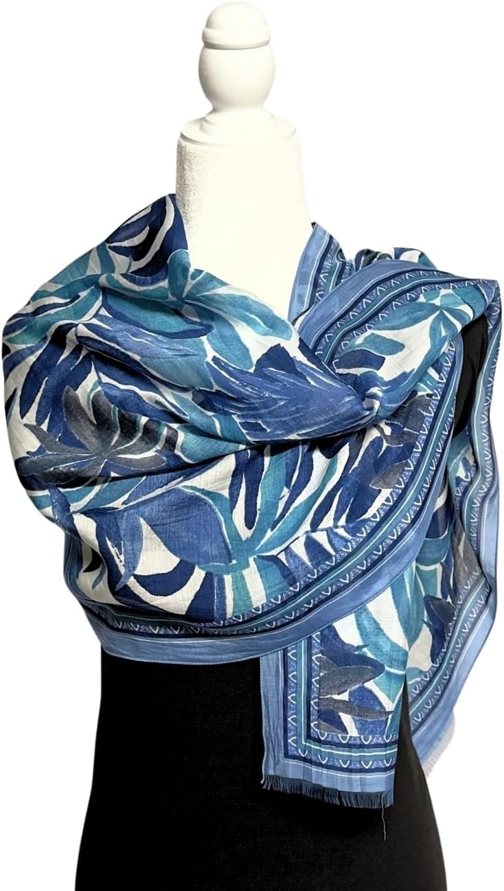 Humble Hilo Vector Art Fashion Scarf or Shawl Vibrant Colorful Patterned Lightweight Neckwear or Wrap for Women - Image 3