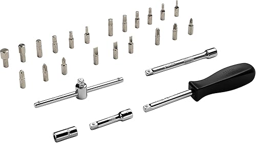 Miniatura 6 de Jetech Juego de 79 llaves métricas, incluye llaves cortas/profundas, asas de trinquete de liberación rápida, brocas, extensiones, adaptadores y