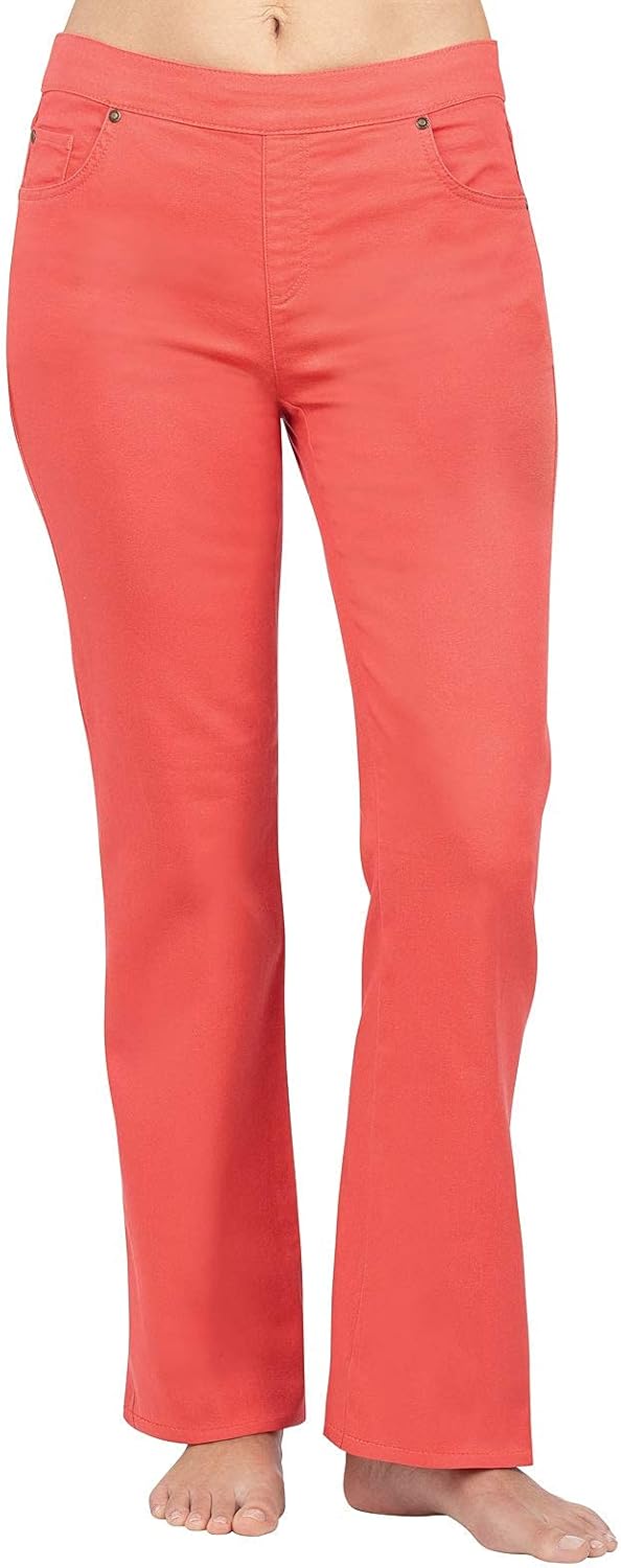 PajamaJeans Womens Stretch Jeans - Bootcut Jeans for Women Regular Small Coral