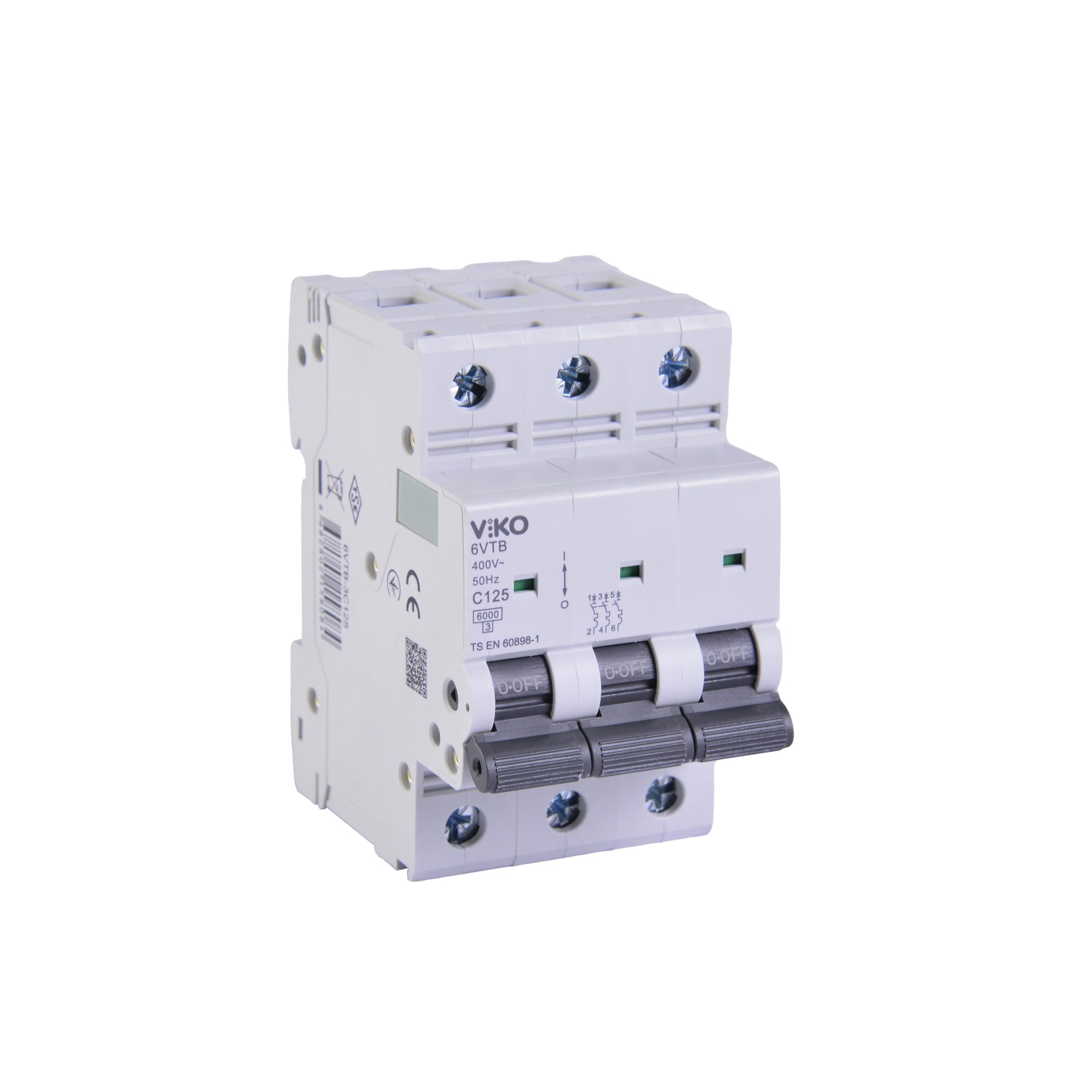 Viko 6VTB-3C125 Otomatik Sigorta 6KA C Tipi 3 Kutup 125A