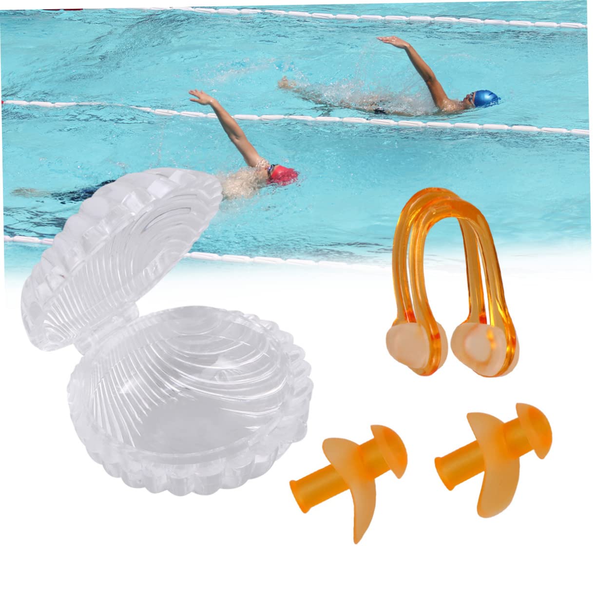 BCOATH Super-Soft Silicone Swim Earplug Nose Clip Swimming Accessories Waterproof Swimming Nose Plug for Adults