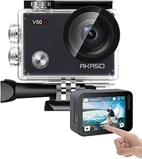 AKASO V50X Action Camera 4K30fps Native WiFi Camera with EIS Touch Screen Waterproof Underwater Sports Camera 4X Zoom Remo...