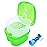 Keedolla Denture Cups for Soaking Dentures, Denture Cleaning Case Retainer Container Mouth Guard Bath Box Holder Case with Brush for Night Guard, Gum Shields and Dental Appliances