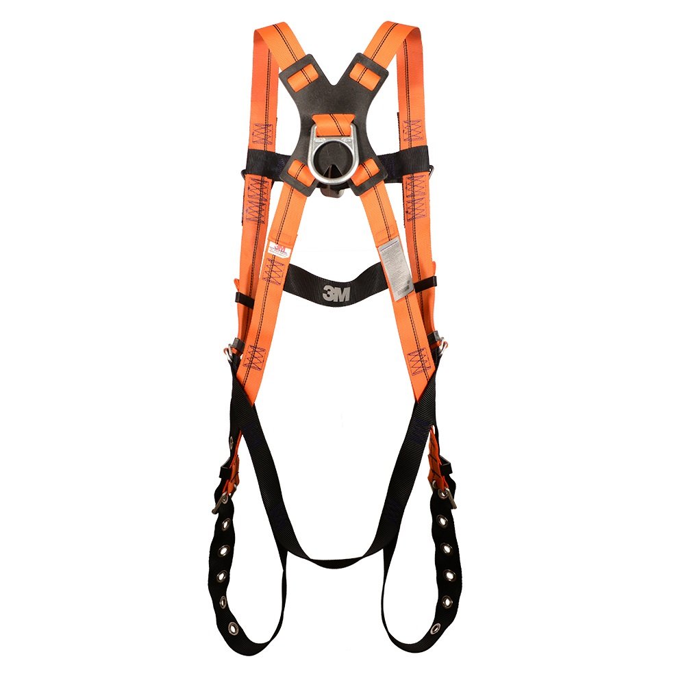 3M Economy Fall Protection Harness with Grommet Leg and Pass Thru Chest Connection, Back and Front D-Rings, 1B2-XXL, XX-Large