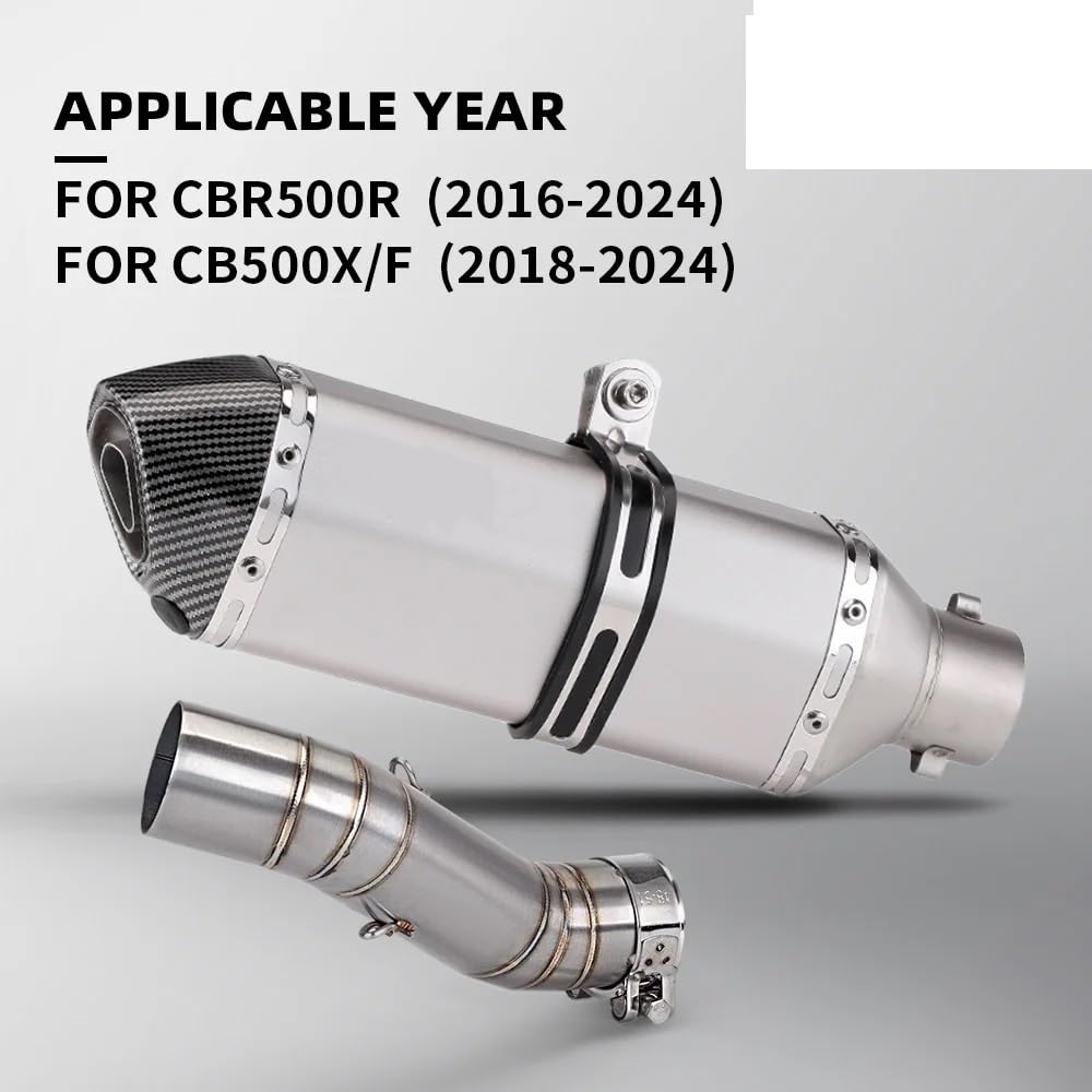 Pasuje Do CBR500R CB500X/F Motocyklowy Układ Wydechowy Zmodyfikowany Tłumik 51mm Rura Z Łączem Środkowym rura wydechowa(TYPE-H)