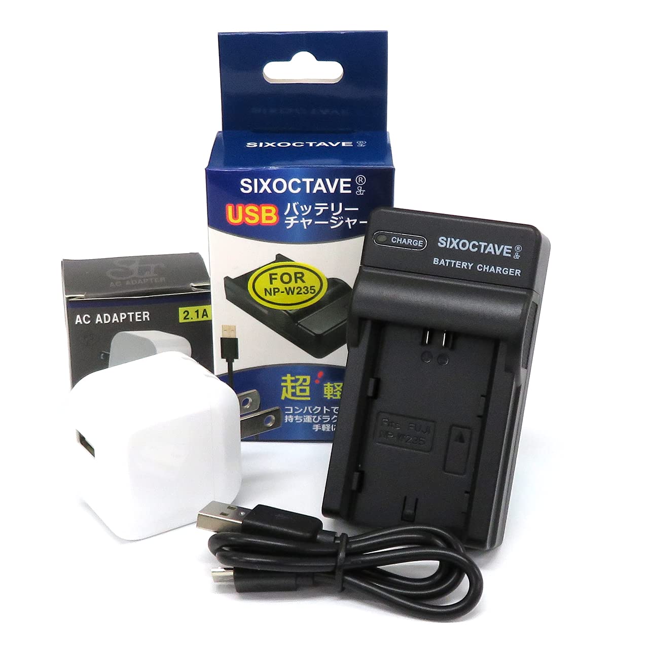 Amazon | SIXOCTAVE 2.1Aコンセント充電アダプタ付き NP-W235 用 USB 