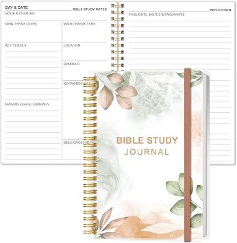 Heveboik Bible Study Journal Church Notes Notebooks Note Taking & Journaling Kit, 5.8" x 8.5", Rose Leaf