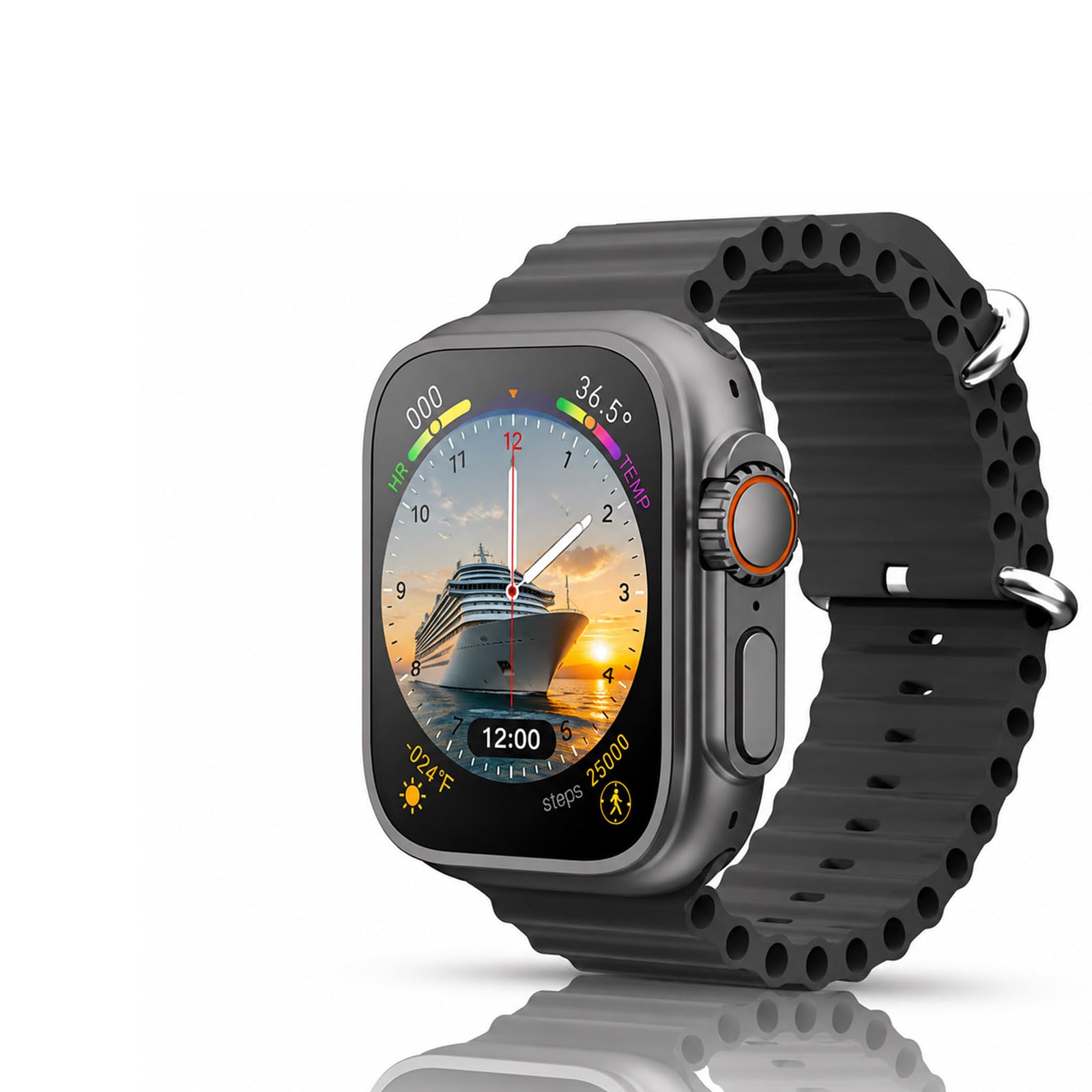 rugged smart watch with full touch display and sports modes