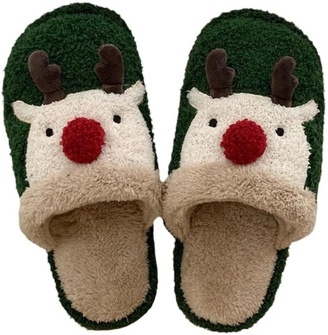 New Christmas Elk Cotton Slippers For Men Women Halloween Mask Slip Resistant Couples Cotton Indoor Plush Win In G5B1 Shoes