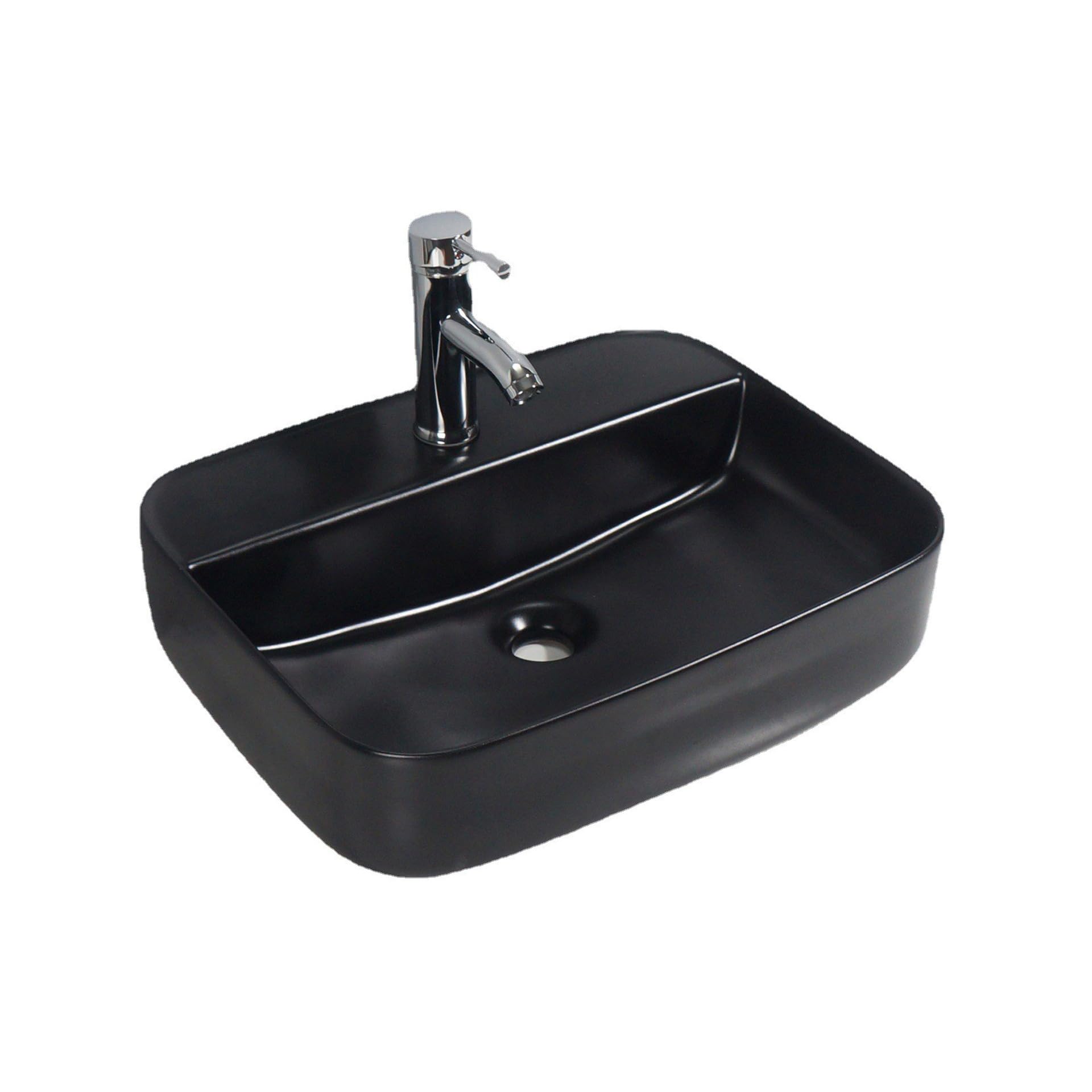 OLSKFUH Bathroom Vanity Bathroom Vessel Sink Bathroom Black Ceramic Countertop Basin Hotel Hotel Bathroom Wash Basin Bathroom Sink,