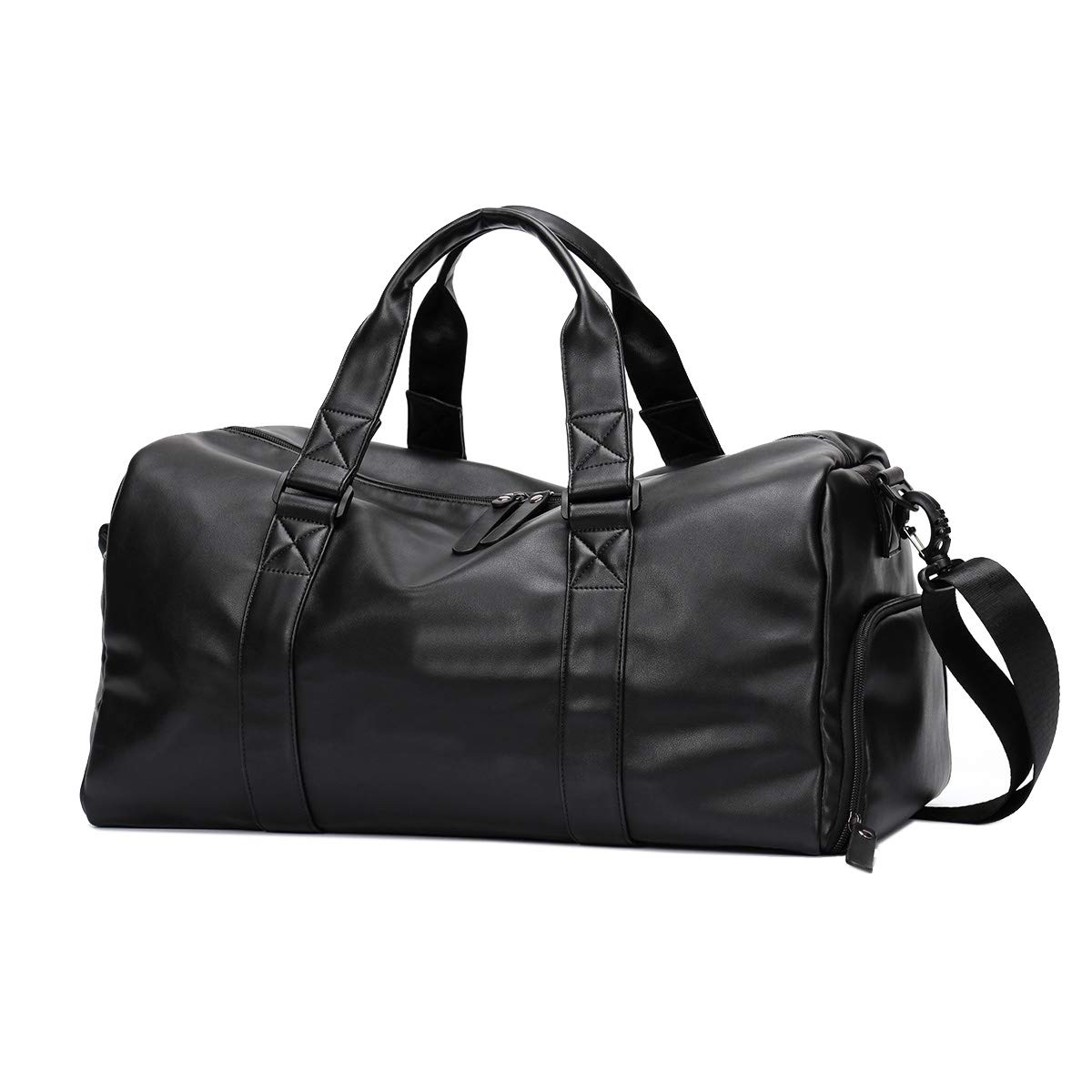 Neuleben - Bolsa de Deporte de Piel sintética con Compartimento para Zapatos, Impermeable, para Mujer, para Hombre, 30 L, Color Negro, tamaño Talla única, Volumen 30liters