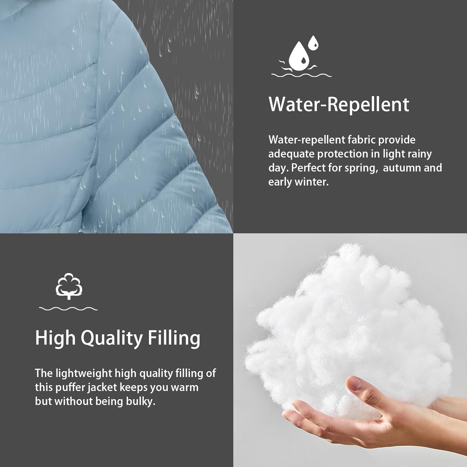 ROYAL MATRIX Women's Packable Puffer Jacket Lightweight Quilted Puffer Jacket Winter Warm Puffy Jacket with Stand Collar