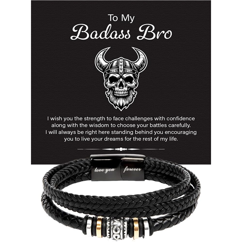 To My Brother Bracelet, Bracelet for Brother from Sister, Gifts from Mom and Dad, Birthday Gift with Message Card and Box