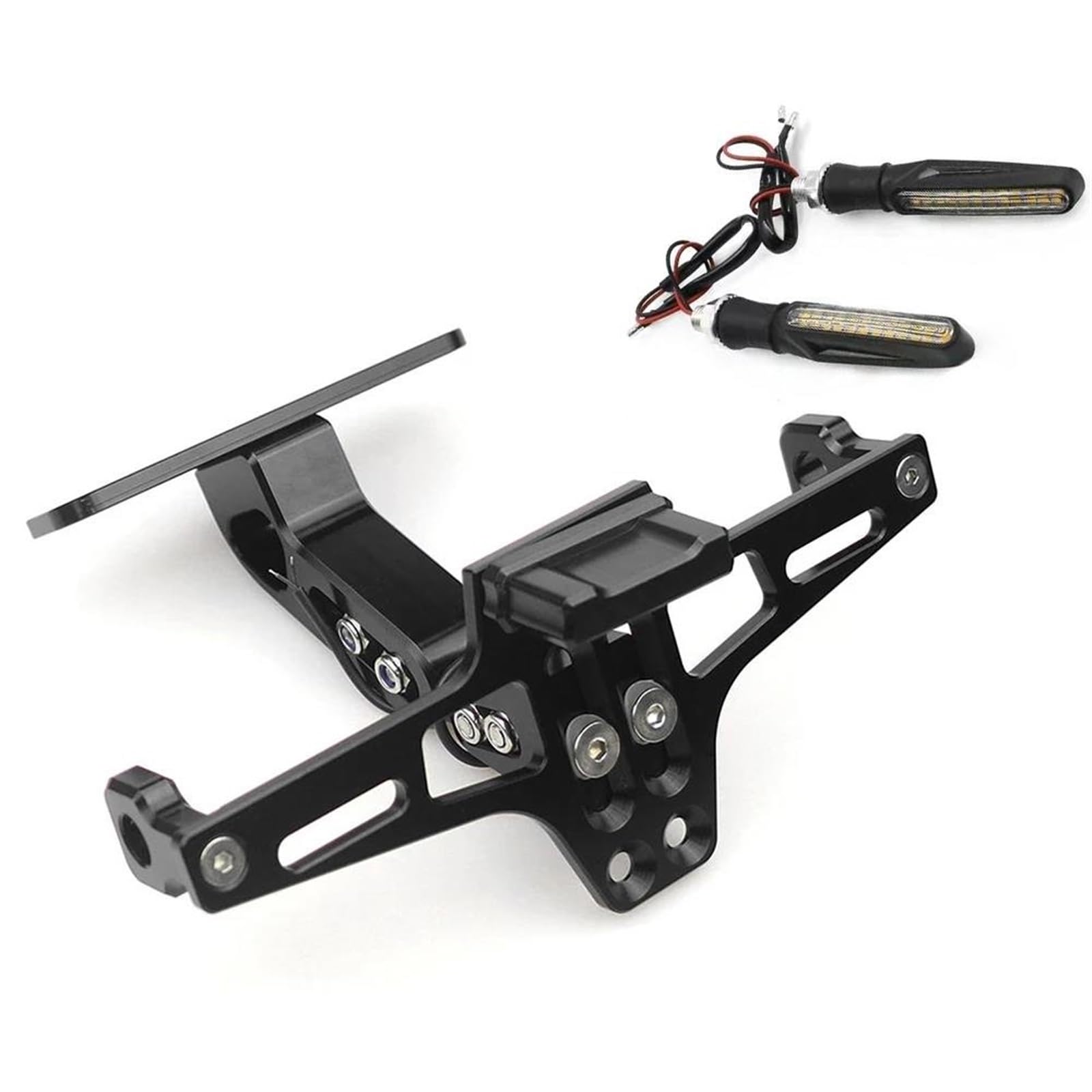 Lybh Black Motorcycle Tail Tidy Fender Eliminator Registration Kit License Plate Holder For Suzuki Drz400sm Tl1000r Sv1000/S Dl1000 License Plate Bracket(Black)