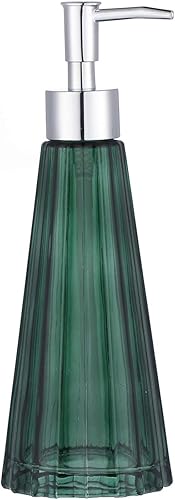 Dispensador de jabón líquido de cristal, dispensador de jabón hecho de vidrio para platos, detergentes, champú, loción, baño, encimera, cocina,