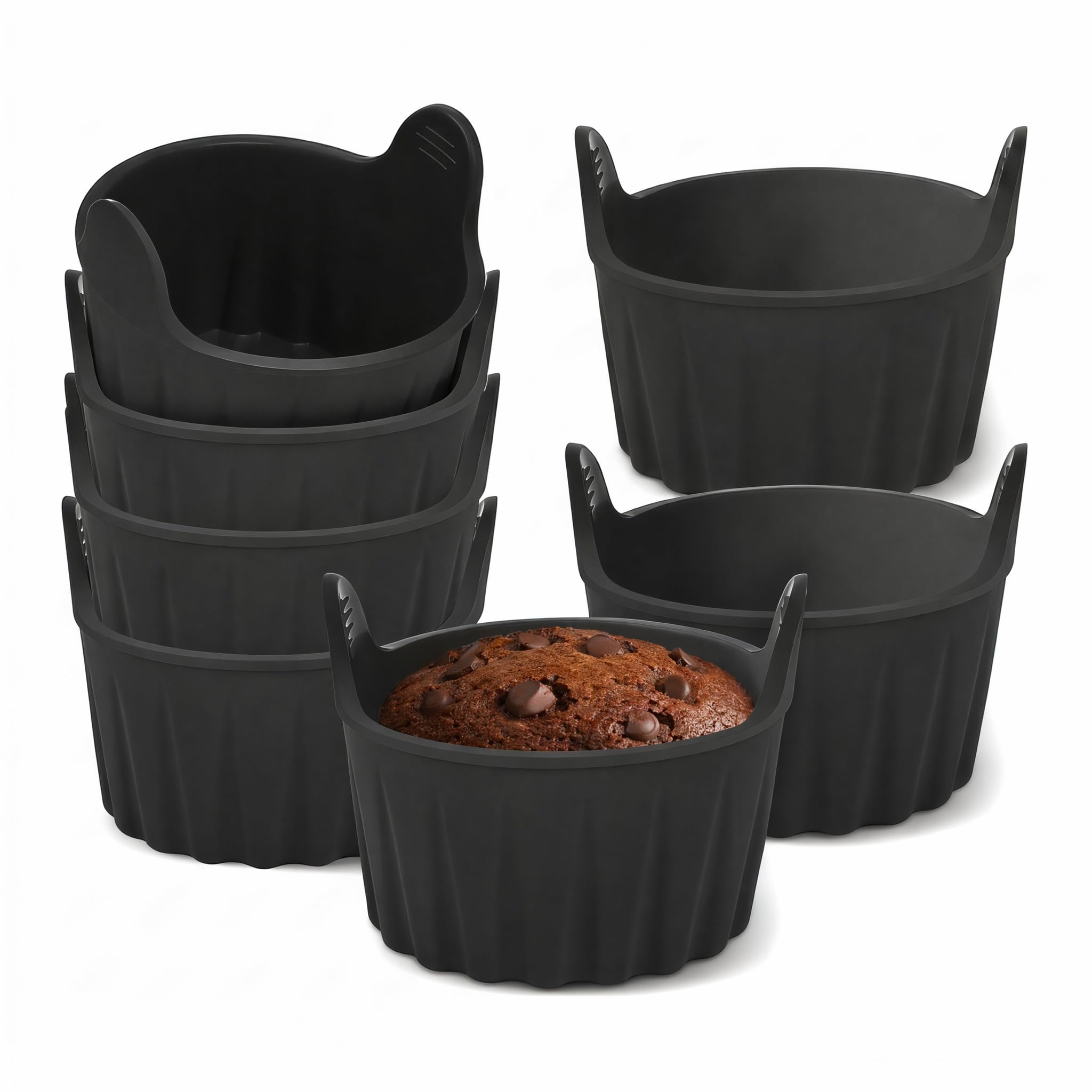 8PCS Ramekins for Air Fryer Silicone Egg Poacher Cups
