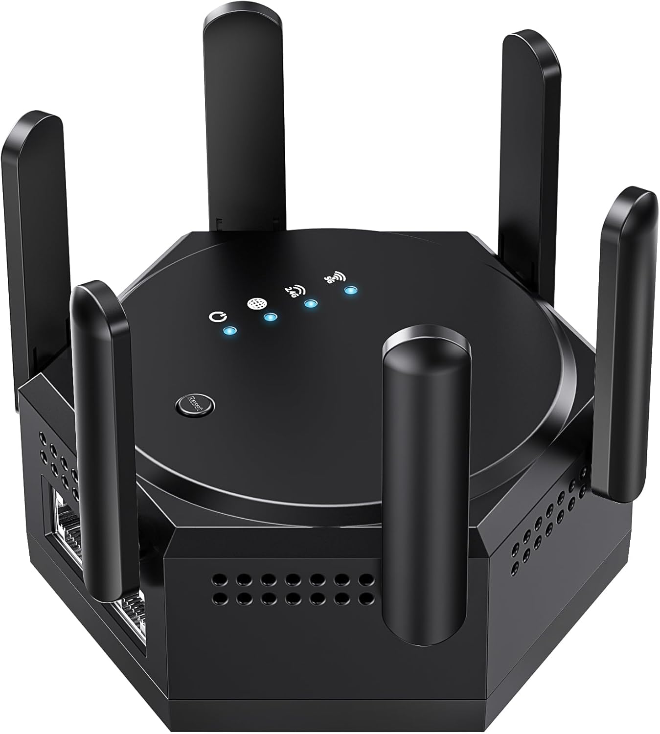 1200Mbps Dual Band (5GHz/2.4GHz) WiFi Extender Signal Booster,WiFi Repeater Covers Up to 12880Sq.ft and 60 Devices,Internet Booster with Ethernet Port for Home Wireless (Black)