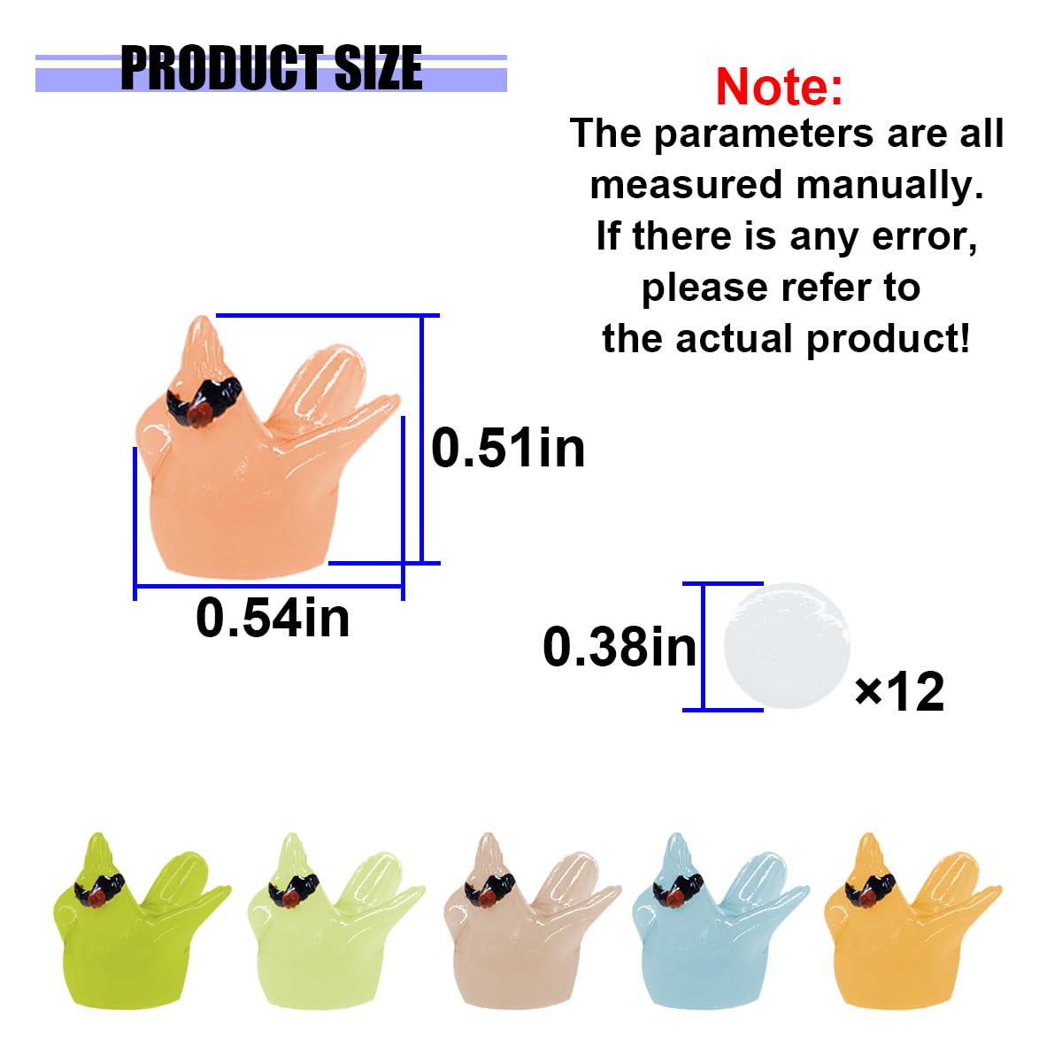 YoRise 6PCS Cute Luminous Hummingbird Car Dashboard Decorations Funny Rear View Mirror Accessories Mini Cartoon Animal Car Decorations — view 2