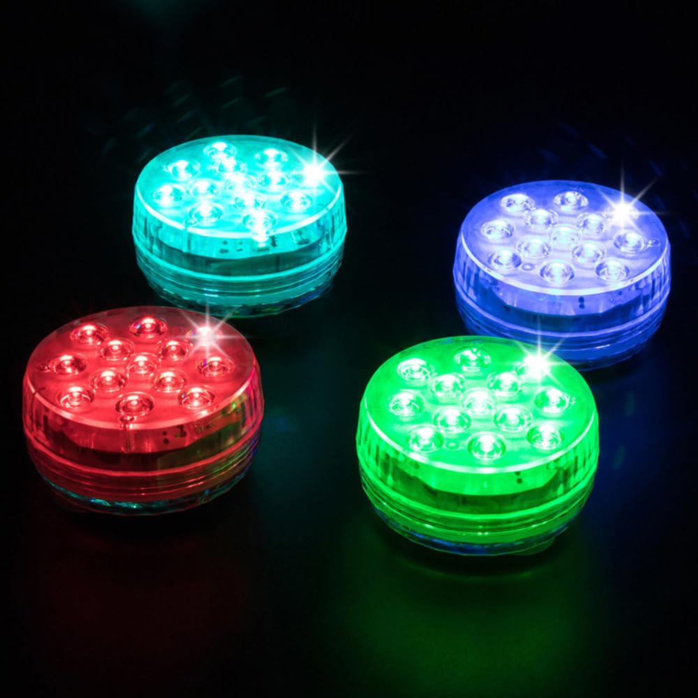13 diod LED, zanurzalne światło, IP68, wodoodporne światła RGB, lampa do akwarium do fontanny, stawu, basenu, wazonu, akwarium, dekoracja ślubna (1 kontroler, 8 lamp)