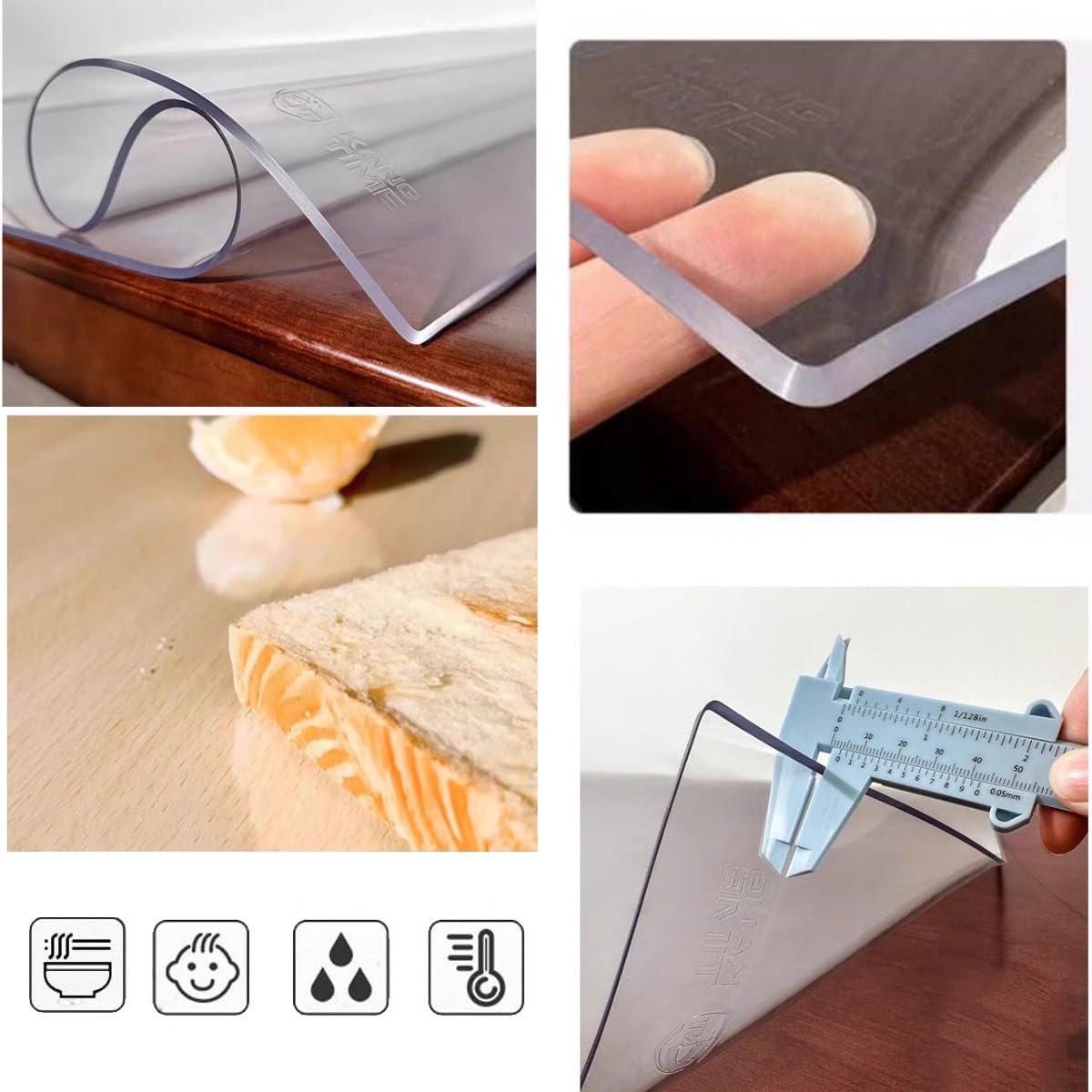 Sous-main Transparent Pour Le Bureau Et L'école Tapis De Dessin Prevención Del Aceite Guindilla Grand Tapis Pour Clavier, Protection Meuble Pour Bureau Et Maison(90x90cm)