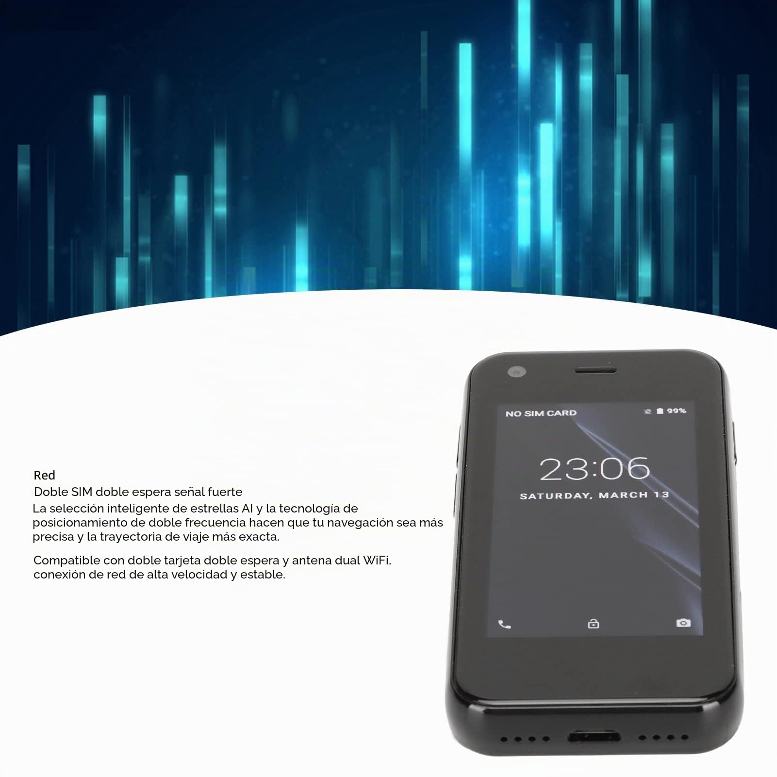 Mini Teléfono Móvil Xs11, Teléfono Pequeño de 2,5 Pulgadas Wifi Gps 1Gb 8Gb Quad Core para Android, Teléfono Móvil Desbloqueado para Estudiantes, Batería Integrada(Negro)