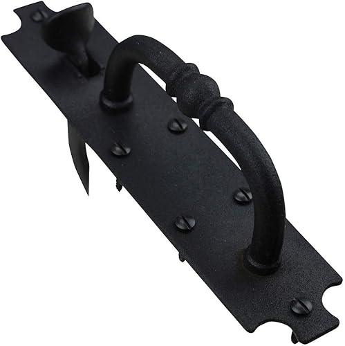 Miniatura 7 de Renovators Supply - Pestillo de puerta Norfolk de hierro fundido negro, resistente y decorativo, ideal para puertas y puertas, pestillo de puerta