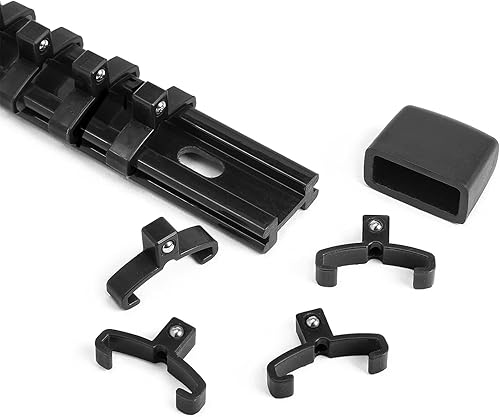 Miniatura 6 de Reniteco 20 clips de 38 pulgadas, ABS negro con resorte para todos los rieles de Reniteco