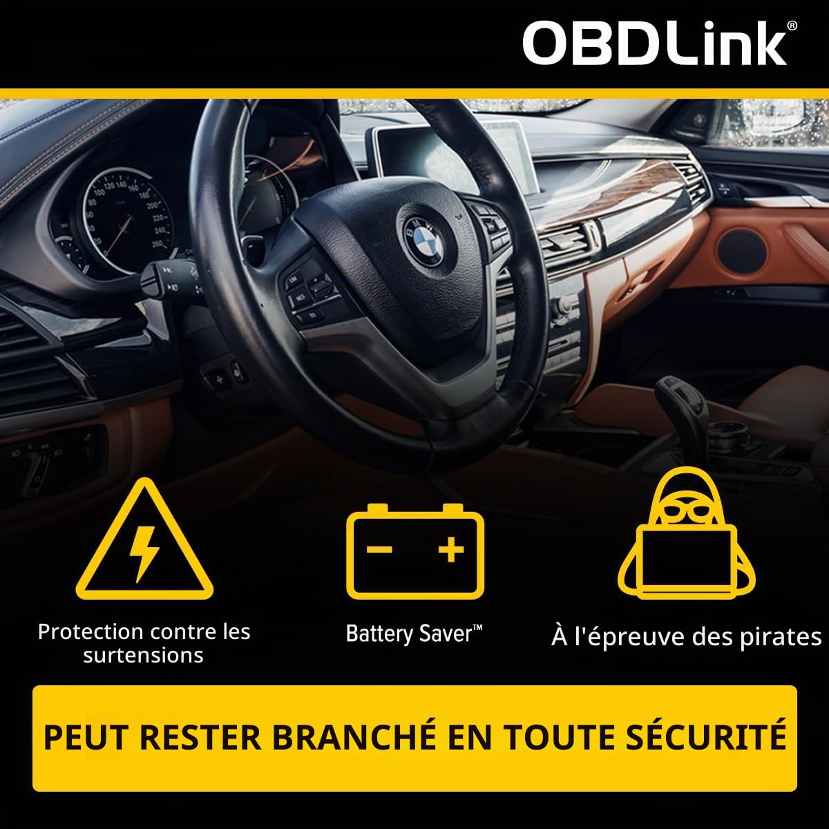 OBDLink CX Adaptateur OBD2 Bluetooth 5.1 pour BMW et Mini, Compatible BimmerCode, iPhone/iOS & Android – Codage véhicule et diagnostic OBD II