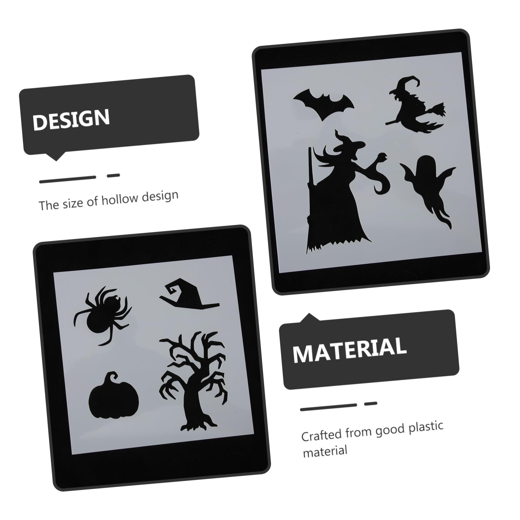SHINEOFI 3 Set Di Pittura Della Strega Accessori Per Dipingere Accessori Per Verniciatura Riflessivo Cose Stencil Per Disegnare Il Festival Stencil Di Halloween 10 Fogli*3
