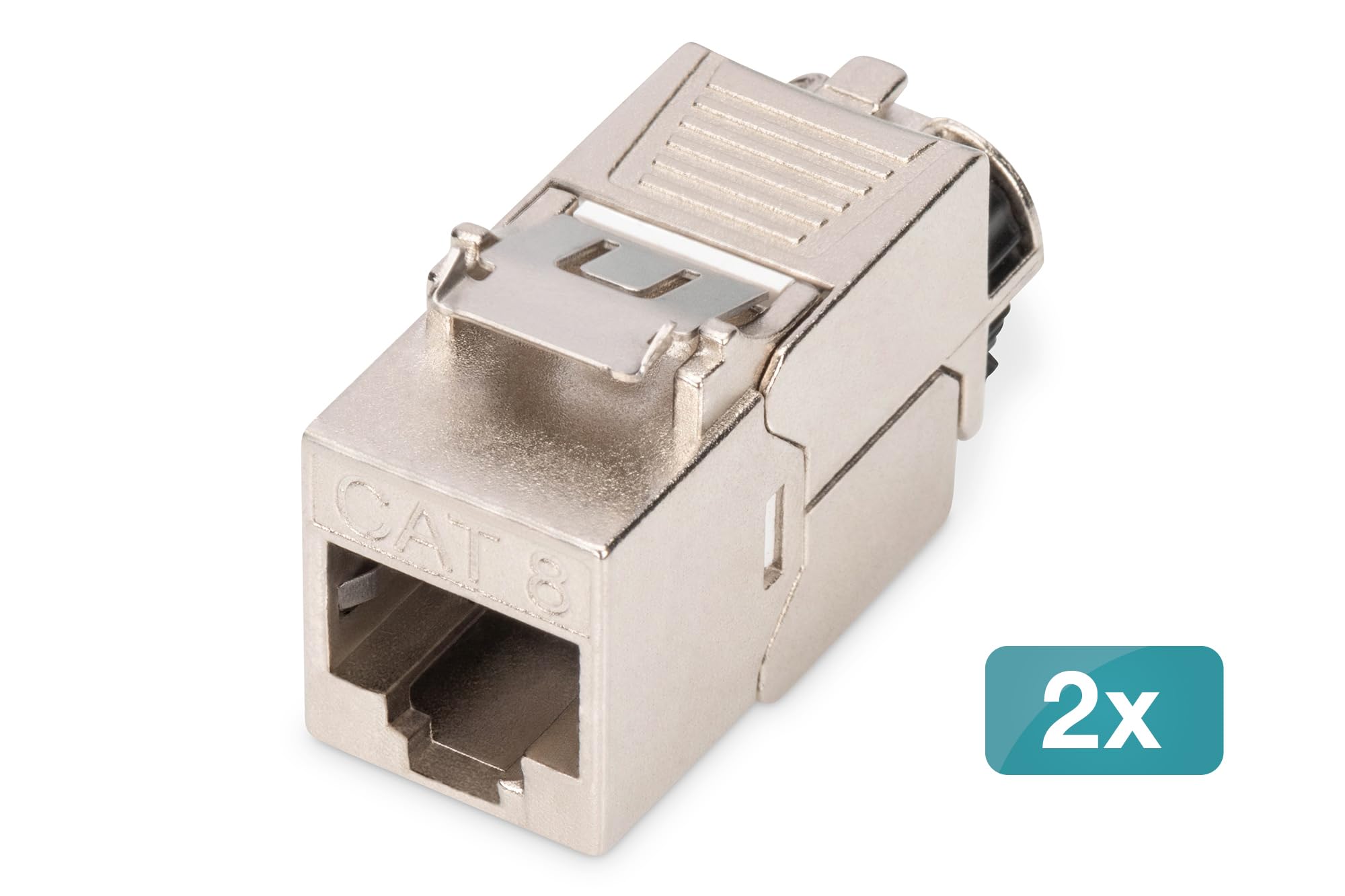DIGITUS DN-93816 – Keystone-Modul Cat 8.1 – 2 Stück – RJ45 Netzwerkdose Cat8 Geschirmt – 2000 MHz – 25GBase-T & 40GBase-T – 25 Gbit/s & 40 Gbit/s – AWG 26/7 bis AWG 22/1 – Montage Werkzeugfrei | Werkzeugfrei – LSA – 4PPoE – AWG 26-22 – RJ45 Buchse – 40 Gb