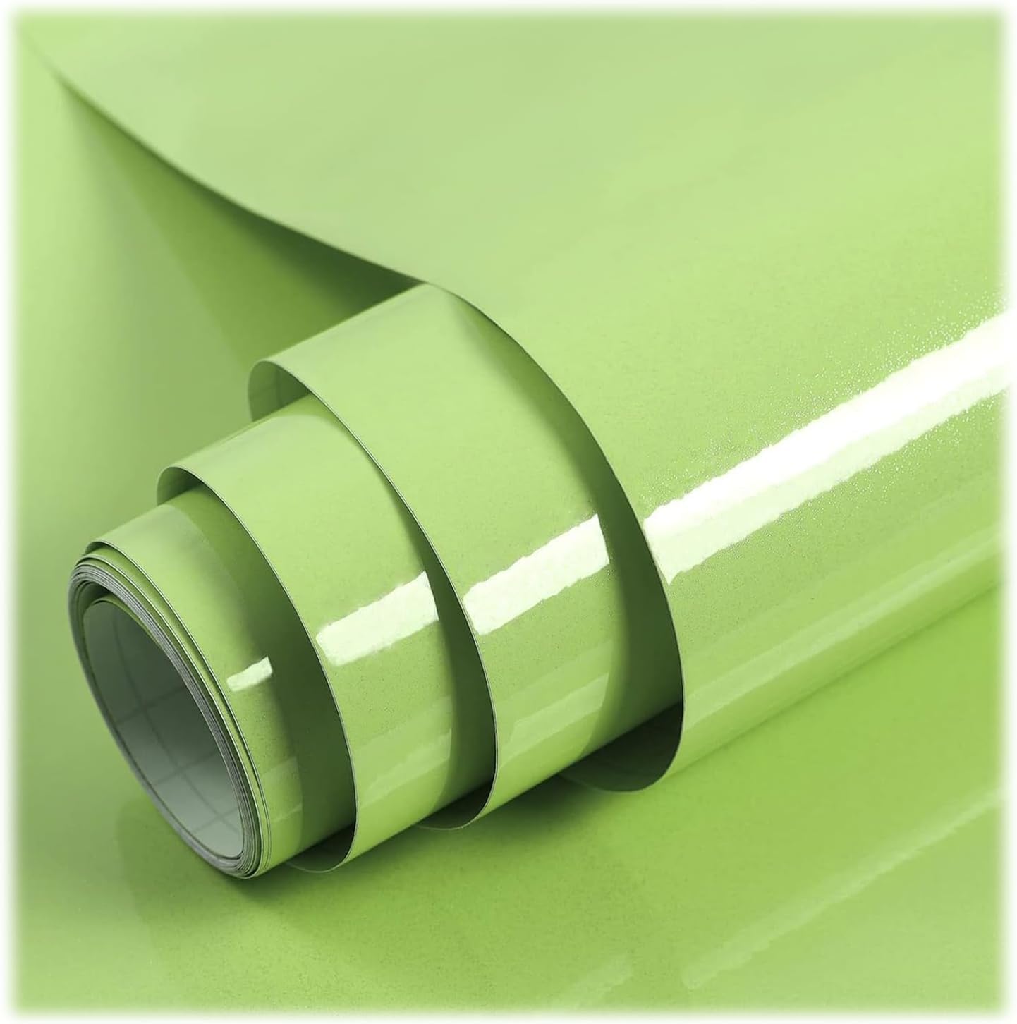 Hode Vinyl Wrap Green Sticky Back Plastic Roll 40cmX3m, Green Glitter Effect Self Adhesive Wallpaper for Furniture Stickers, Peel and Stick Kitchen Bathroom Covering Contact Paper (High Gloss)