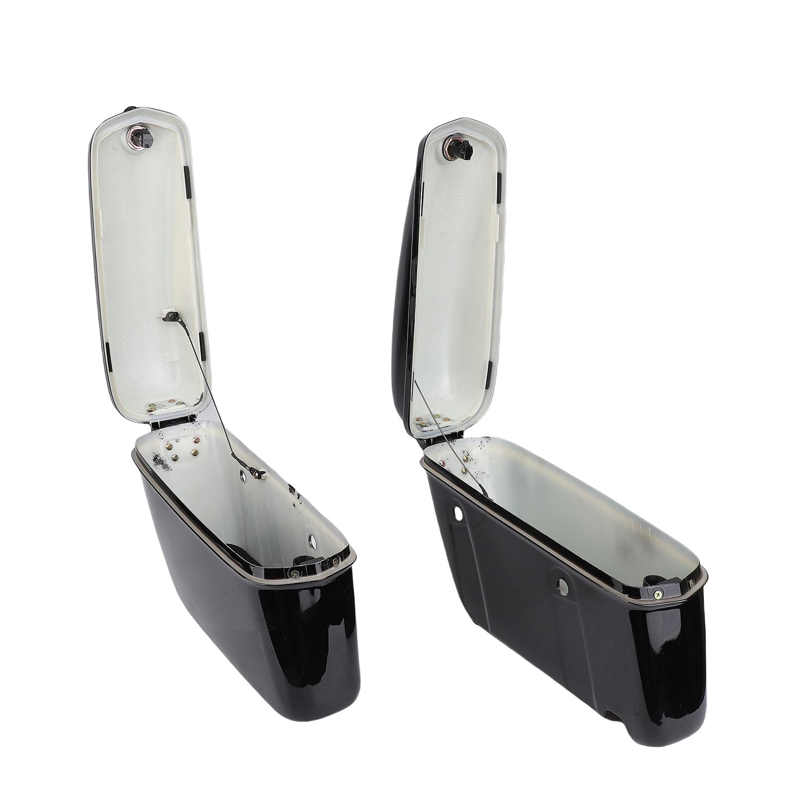 Borse Laterali Rigide per Moto da 22 Litri in Plastica ABS Robusta con Baule Nero Lucido Resistente Alle Intemperie per Motociclisti