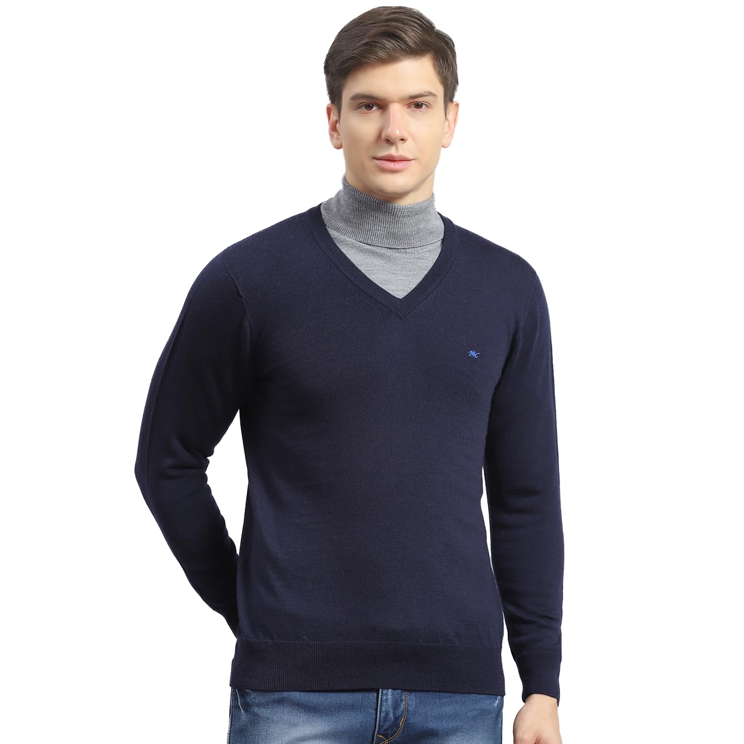 monte carlo Men's Wool V-Neck Modern Sweater-picture-35