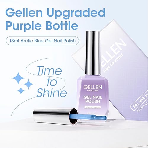 Miniatura 7 de Gellen Esmalte de uñas de gel color azul ártico, 0.7 onzas líquidas, esmalte de gel que no se astilla, esmalte de uñas de gel curado en U V de larga