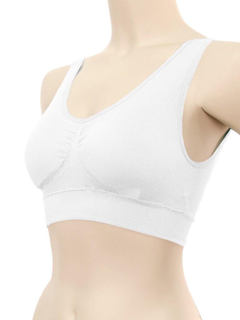 WHITE APPAREL Women's Seamless Sports Bra (Pack of 6) - One Size - Various Styles