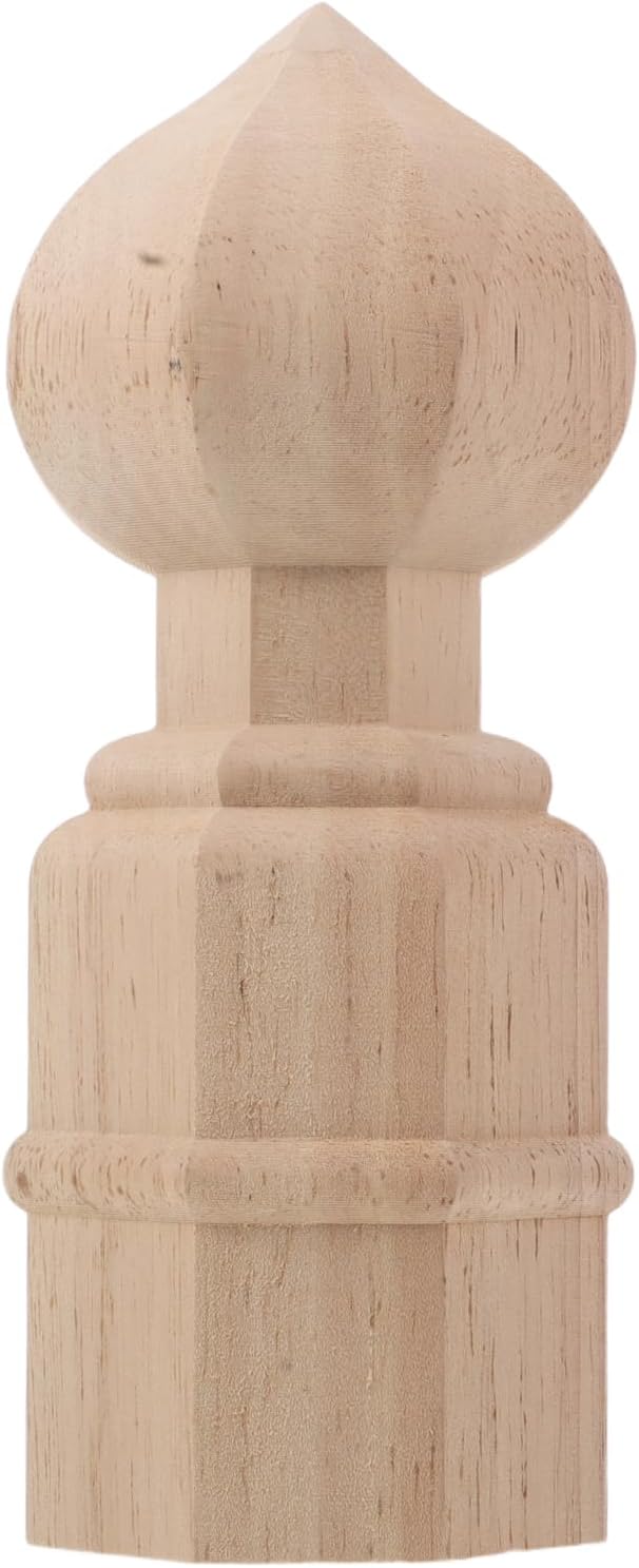 COOPHYA Decorative Wood Finials: Unfinished Wooden Finials Posts Topper For Staircases Bed Posts Curtain Rod Flagpole Crafts Home Indoor Use