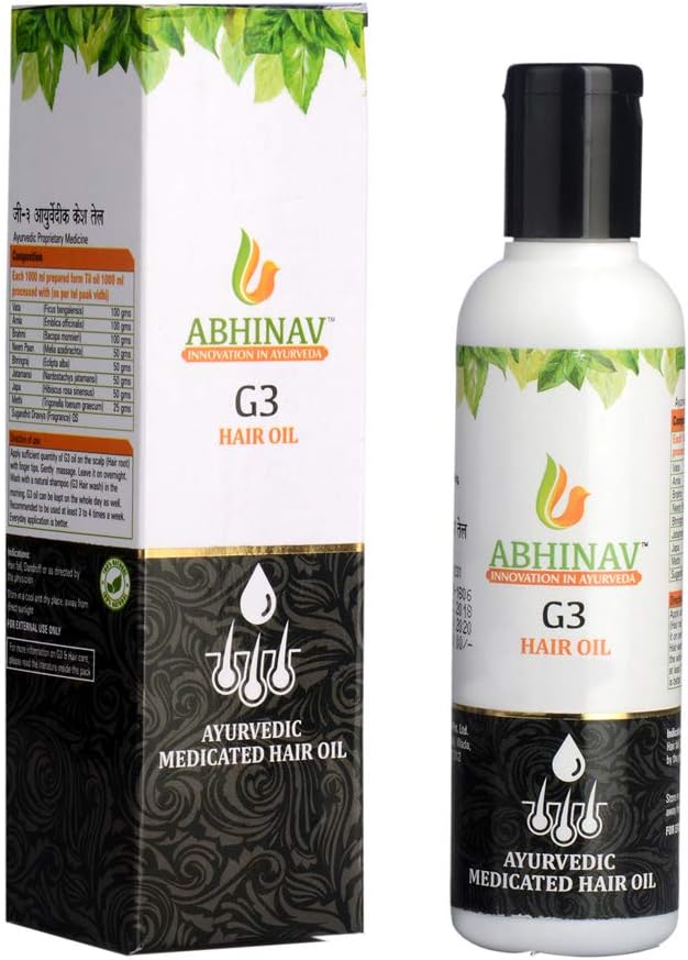 - Abhinav G3 Hair OIl - Reduces Hair fall & Greying of hair (Pack of 2) | Reduces Hair Fall | Improve nourishment of hair and scalp