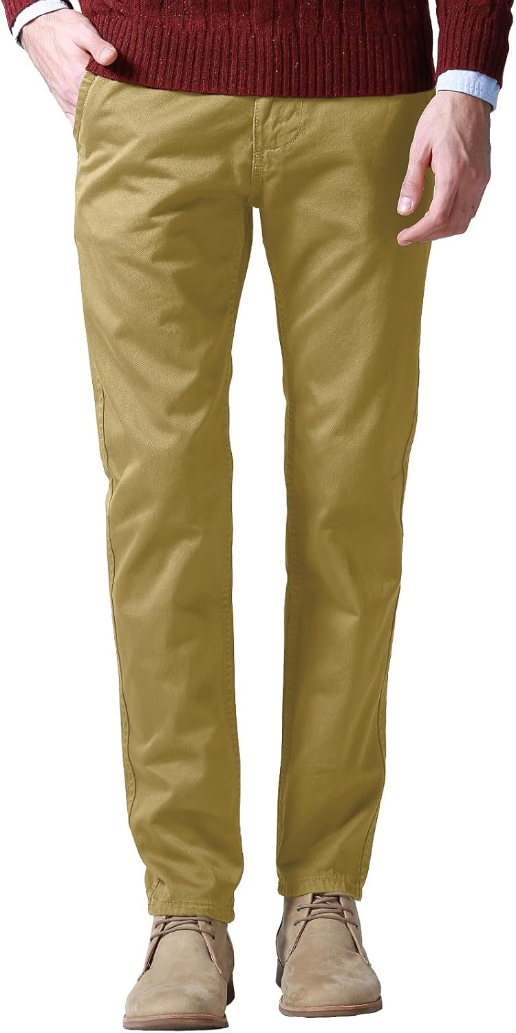 Match Mens Slim Tapered Flat Front Casual Pants