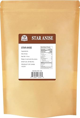 Miniatura 9 de 52USA Anís estrellado entero, 4 onzas (paquete de 1), anís estrellado chino verificado sin OMG, cápsulas de anís estrellado seco para té y hornear