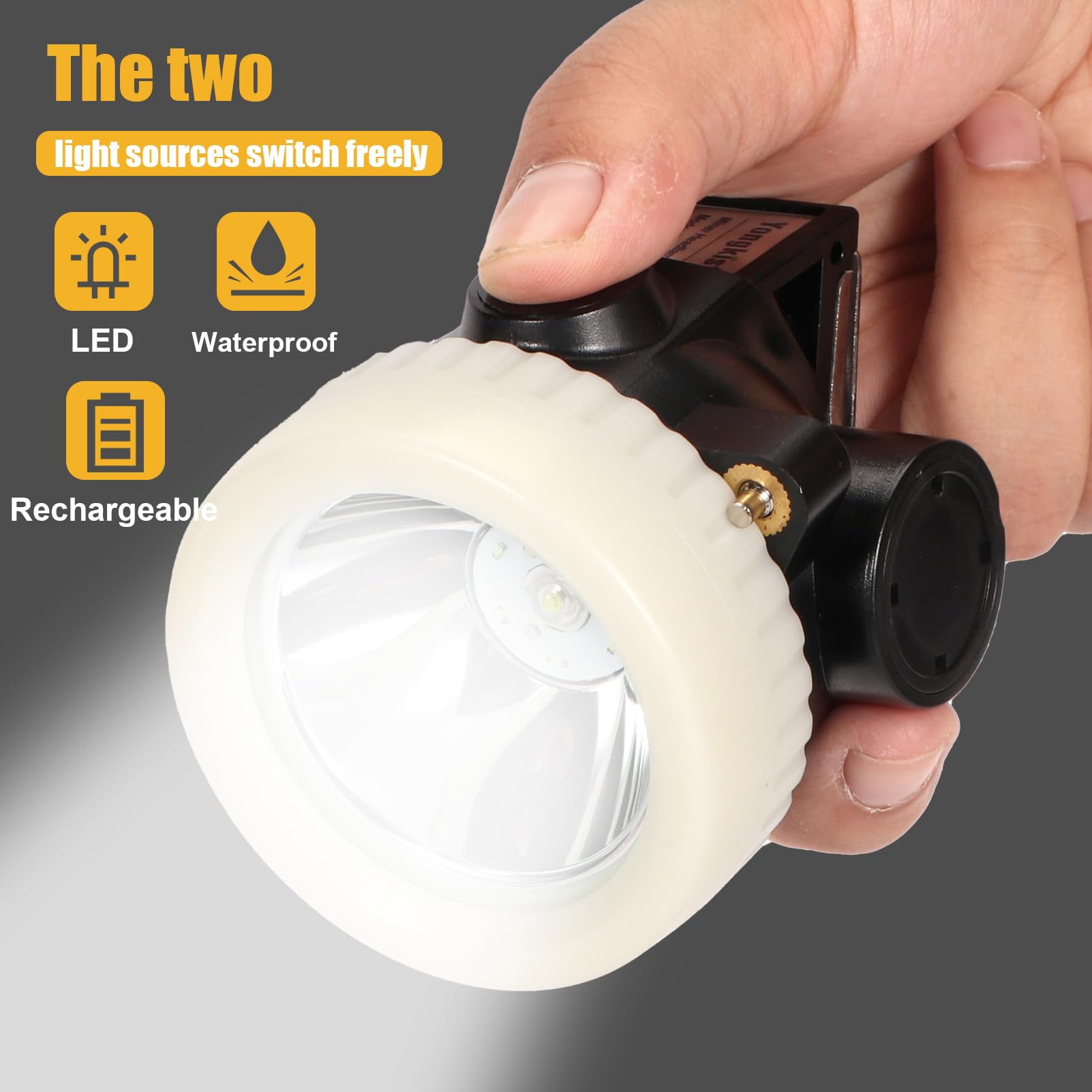 Lampe frontale rechargeable à 7 LED super lumineuses anti-déflagrantes pour chasse, exploitation minière, camping, pêche, randonnée, aventure en plein air