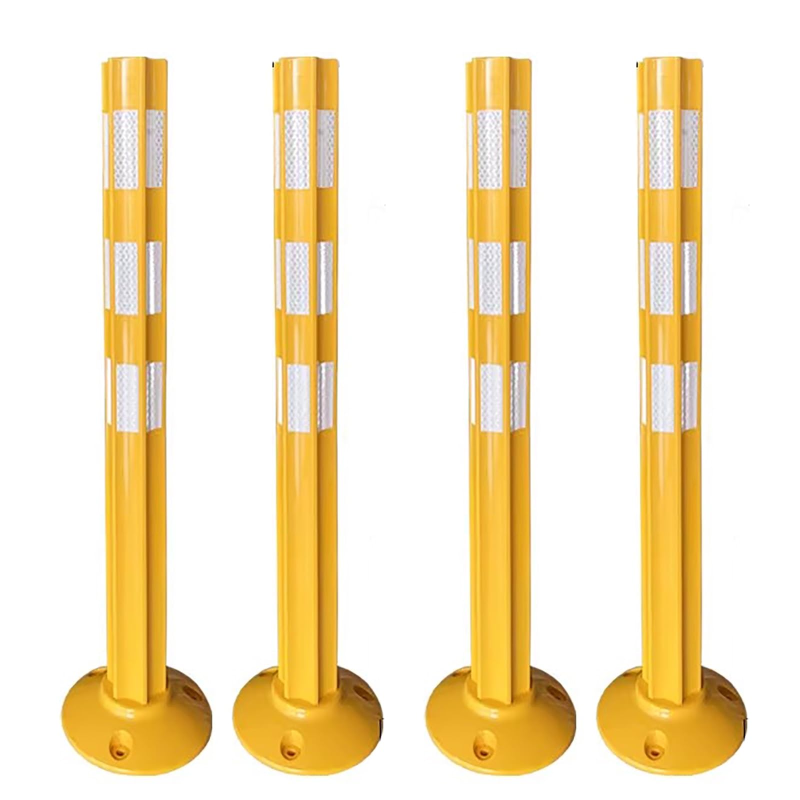 HCZKIUJY Safety Bollard Posts with Reflective Strips for Road Construction, Parking Lot Safety, and Traffic Crowd Control (A 4pcs)